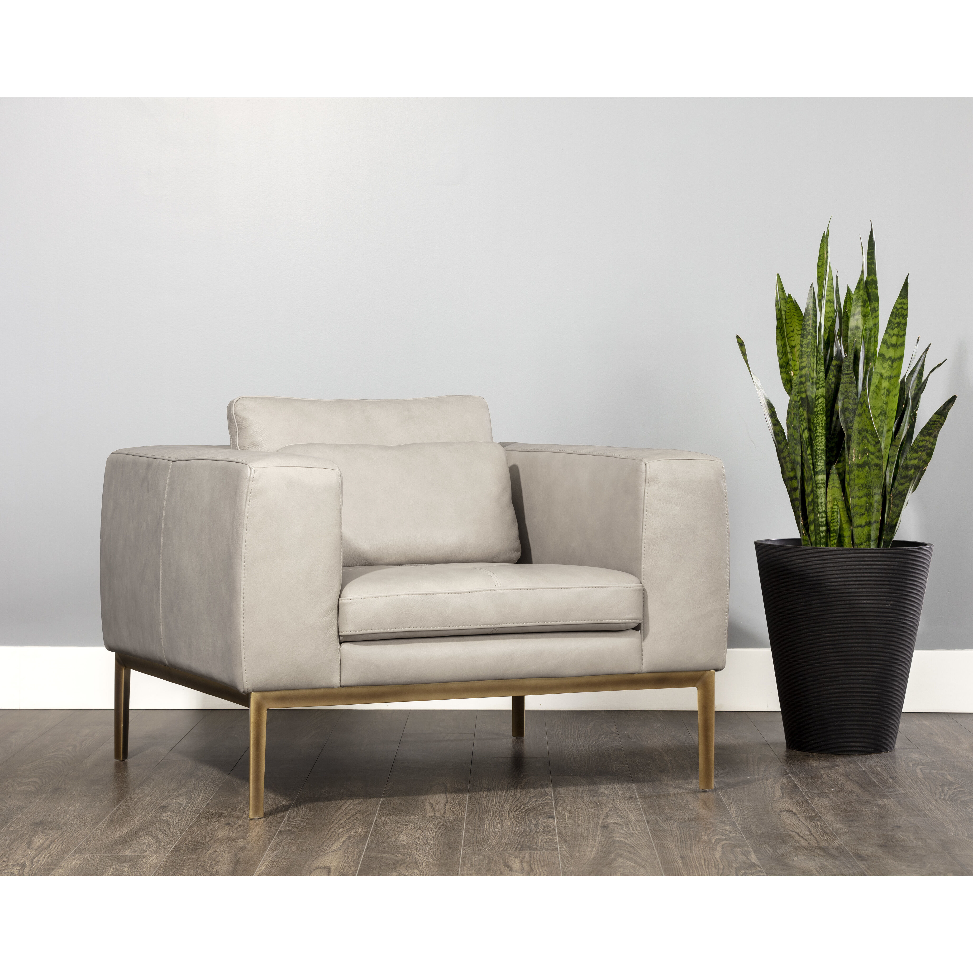 Burr Bali Bone Leather Armchair